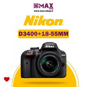 دوربین حرفه ای نیکون | Nikon D3400+18-55mm دست دو