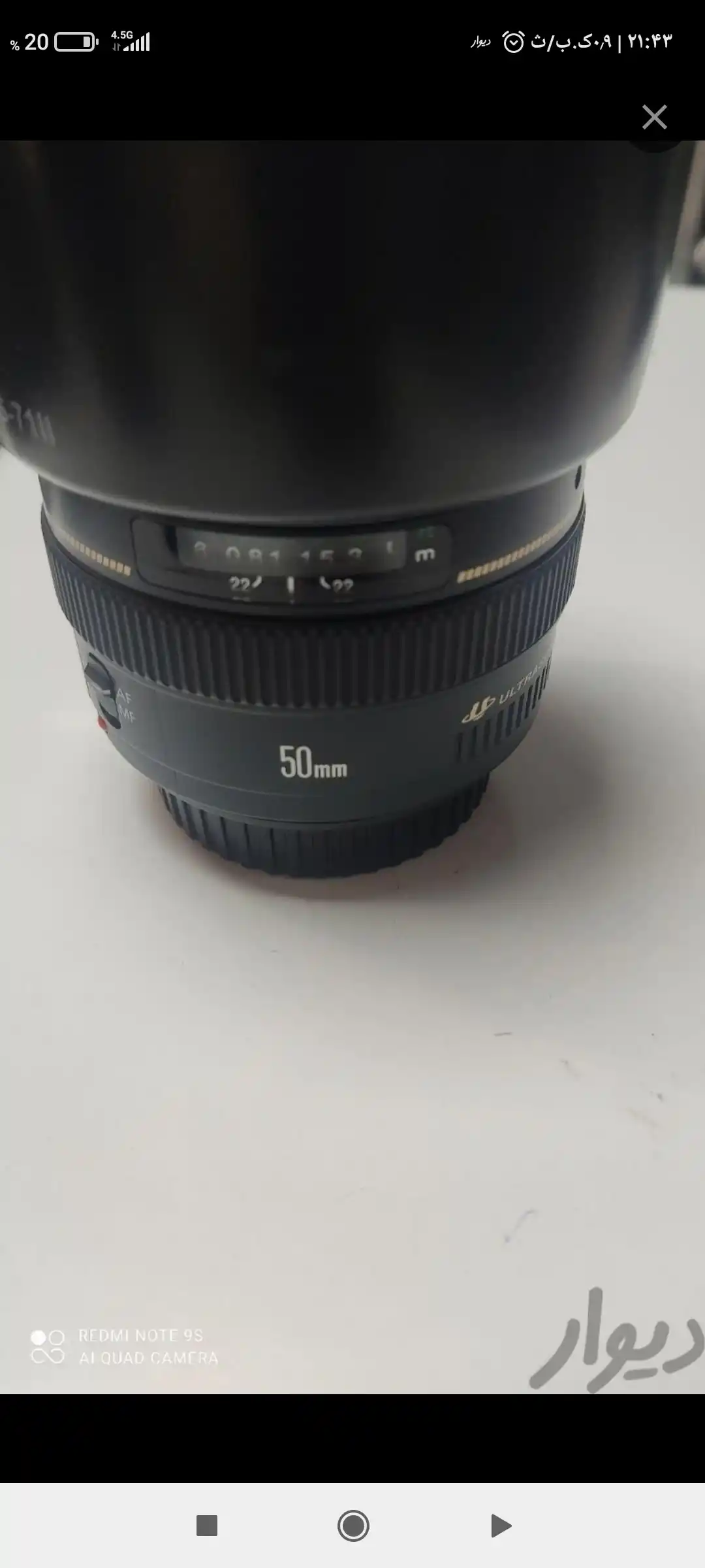 لنز 50mm f1.4 canon دست دو