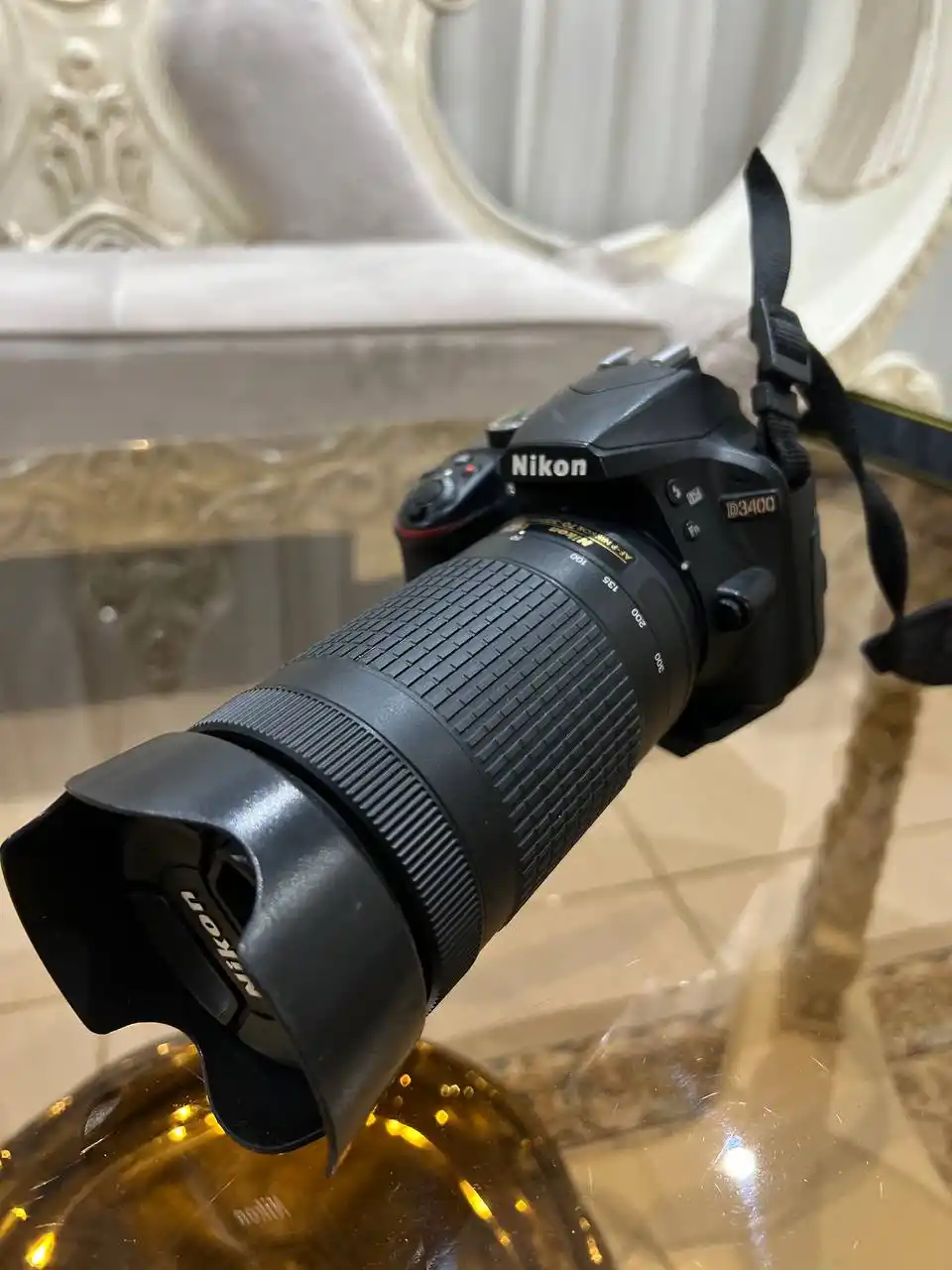 دوربین D3400 لنز 70-300 mm دست دو