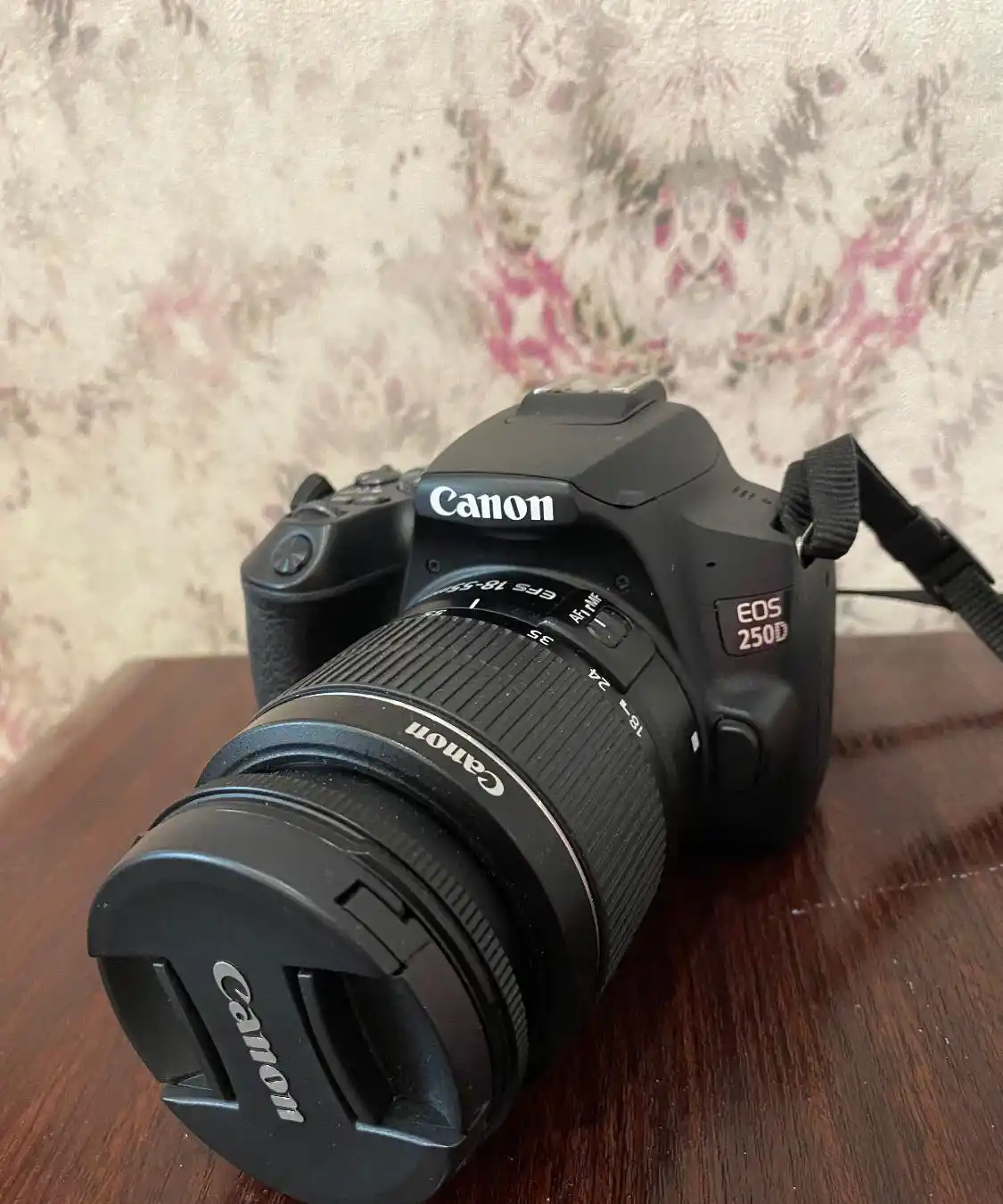 دوربین canon 250d به همراه لنز 18-55 و لنز 75-300 دست دو