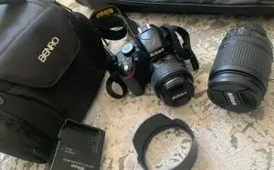 دوربین حرفه ای نیکون  Nikon D3200+18-55mm دست دوم