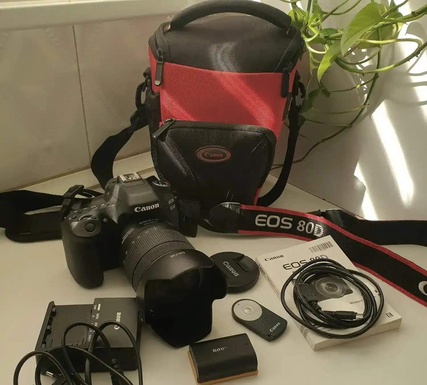 دوربین کنون (کانون) 80D canon درحد آکبند همراه لنز دست دو