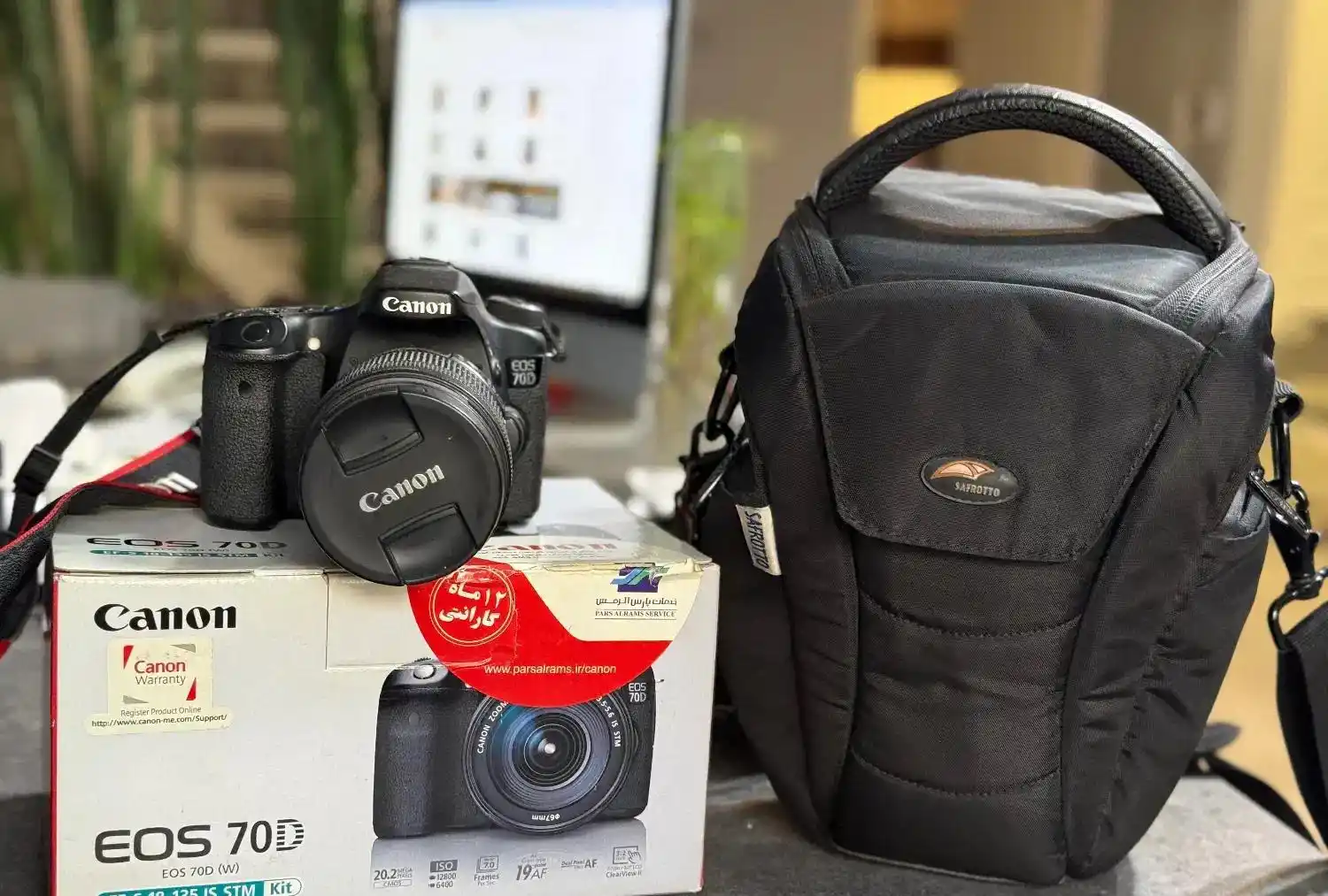 دوربین Canon 70D با پک کامل اورجینال دست دو