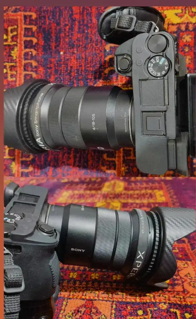 آلفا سونی ۶۵۰۰ با لنز 105 18 G با گریپ و تبدیل لنز دست دو