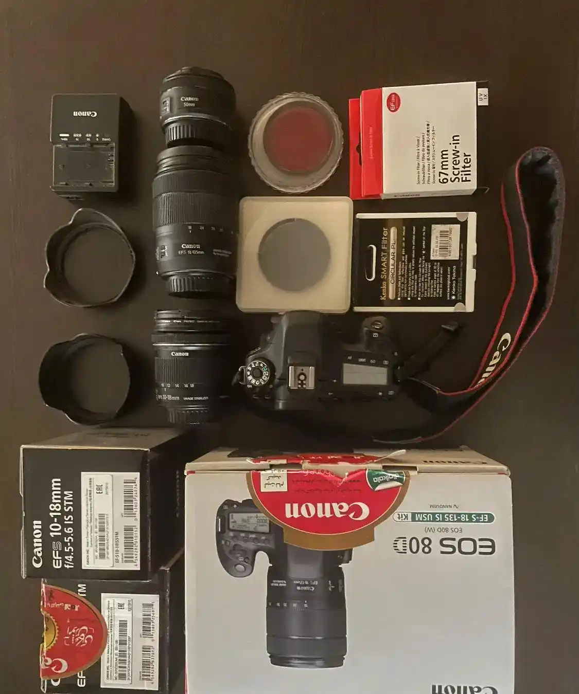 کم‌کار ترین  Canon EOS 80D با لنز ها و فیلتر اضافه دست دو