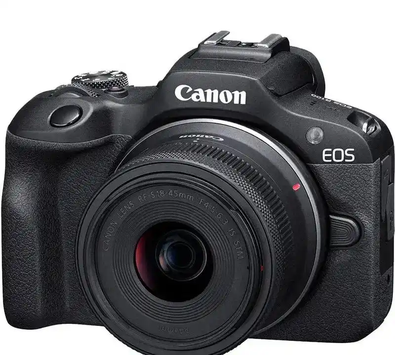 دوربین بدون آینه کانن EOS R100 با لنز 18 45 میلی‌م دست دو