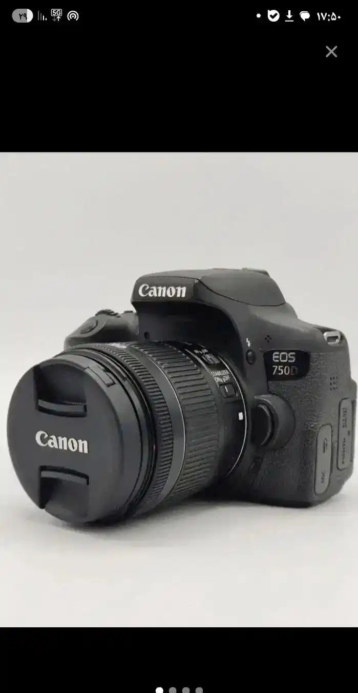 فروش دوربین کانن اصلی مدل 750d  با سه پایه و شارژر دست دو