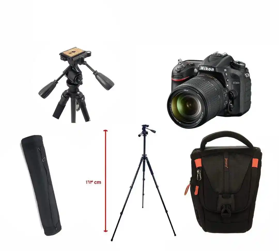 دوربین نیکون d7200 با لنز ۱۴۰-۱۸ dorbin nikond7200 دست دو