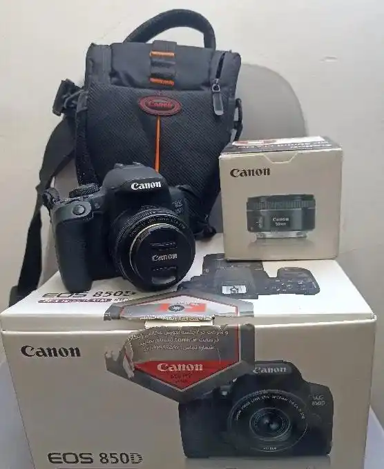 دوربین عکاسی کنون 850d لنز50mm دست دو