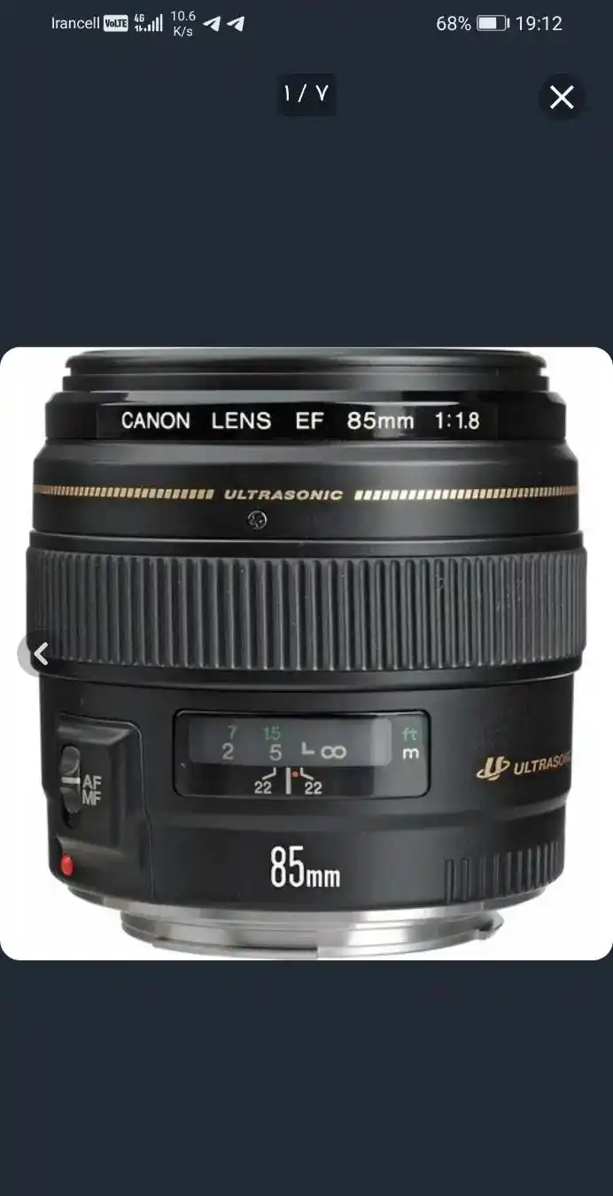 لنز 85mm canon دست دو